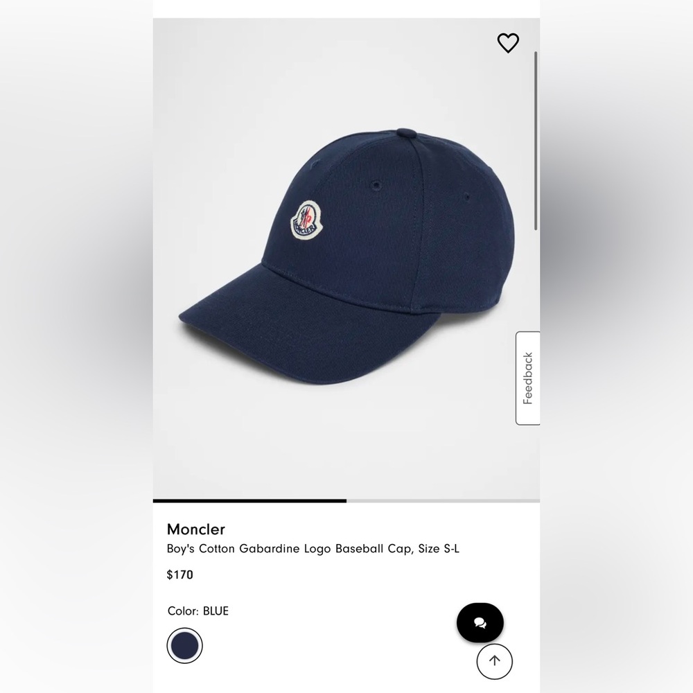 Moncler Dark Blue Logo Cap size small